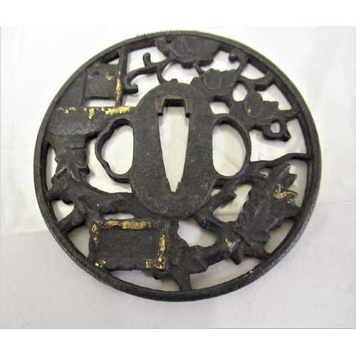 233 - Antique Japanese iron and gilded Tsuba