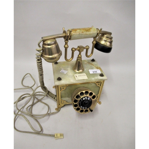 235 - Mid 20th Century onyx and brass mounted telephone