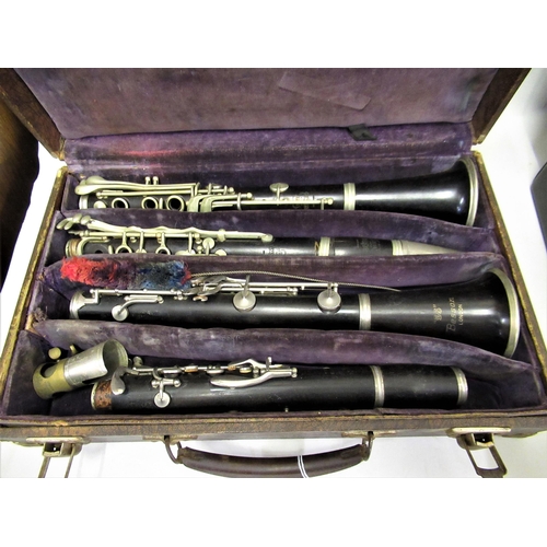 240 - Besson ' 55 ' clarinet together with another in a fitted case