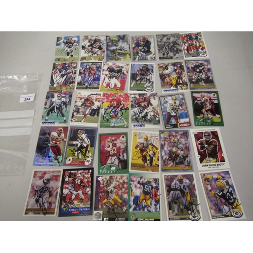 294 - Thirty various American signed football cards