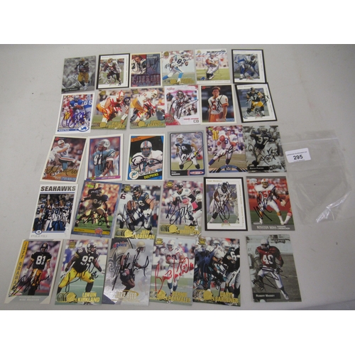 295 - Group of thirty various American signed football cards