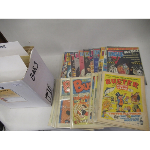 310 - Box containing a collection of Eagle comics from 1982 - 1986, and Buster