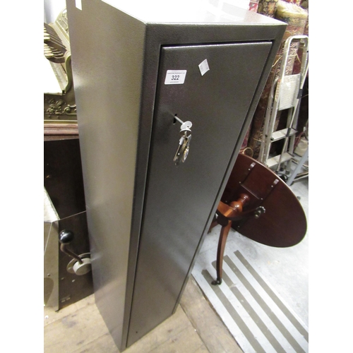 322 - Grey steel gun cabinet with two keys