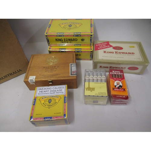 323 - Four sealed boxes of King Edward cigars, together with a small quantity of other cigars