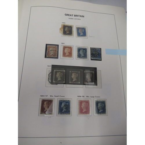 327 - Blue sleeved Davo album, containing a collection of GB stamps, used and mint 1840 - 1980, in sleeves... 