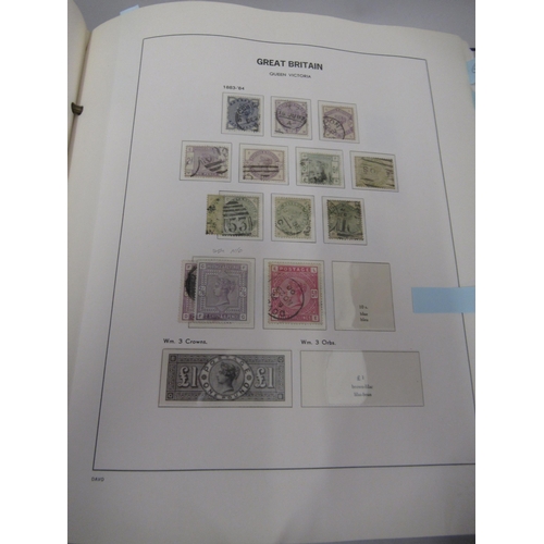 327 - Blue sleeved Davo album, containing a collection of GB stamps, used and mint 1840 - 1980, in sleeves... 