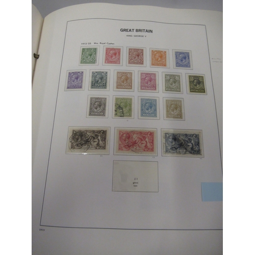 327 - Blue sleeved Davo album, containing a collection of GB stamps, used and mint 1840 - 1980, in sleeves... 