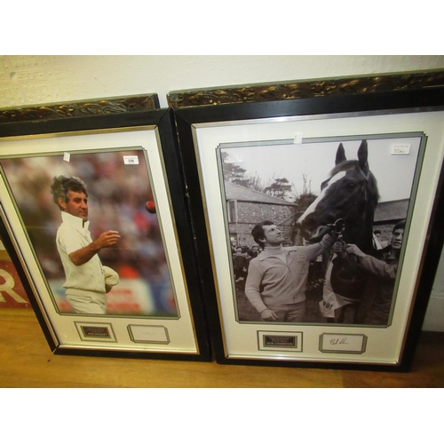 336 - Two sportsman photographs with autographs, Bob Champion and Mike Brearley