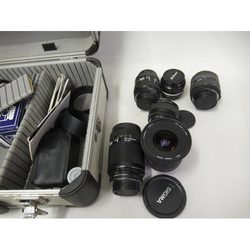 339 - Quantity of various camera lenses including Nikon and Sigma