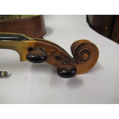 351 - 19th Century 14in violin with two bows, in a Hill & Sons fitted wooden case