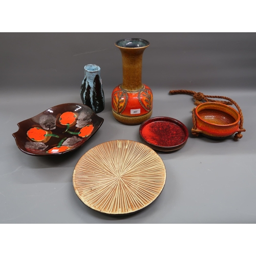 457 - Six items of German and Scandinavian Art pottery, mid 20th Century