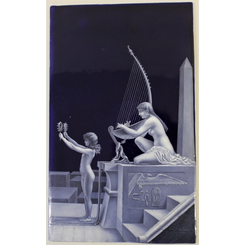 529 - T.J. Bott, 19th Century pate-sur-pate rectangular porcelain plaque depicting an Egyptian scene, sign... 