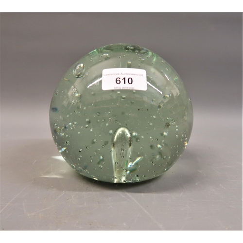 610 - Large 19th Century glass dump weight