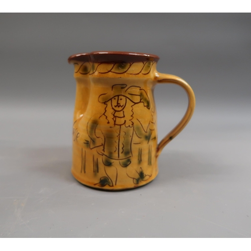 621 - Mary Wondraosch, small Compton pottery jug inscribed ' A token from Guildford House, Surrey ', 4.5in... 