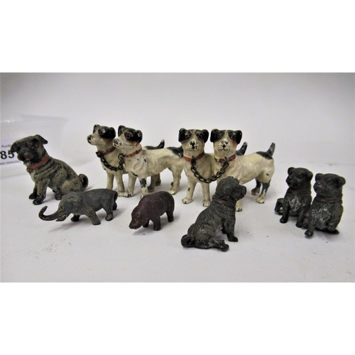 85 - Small collection of cast metal and cold painted figures of animals