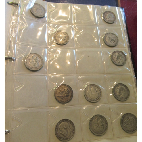 920 - Two albums containing a collection of pre-decimal coins including silver, nickel and copper