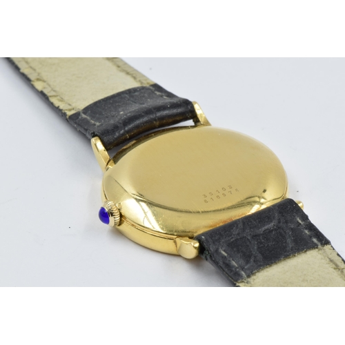 934 - 18ct Gold cased Baume & Mercier Geneve quartz gentlemans wristwatch with later leather strap