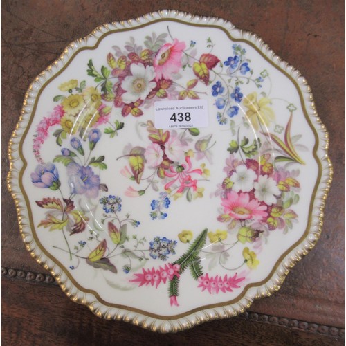 438 - Pair of 19th Century H & R Daniel circular plates painted with flowers by William Pollard, together ... 