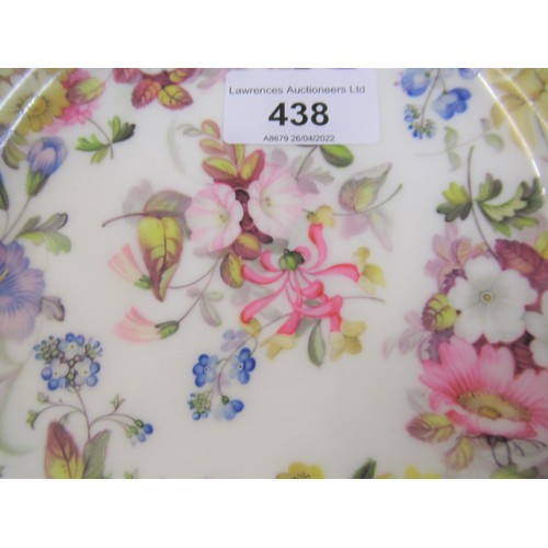 438 - Pair of 19th Century H & R Daniel circular plates painted with flowers by William Pollard, together ... 