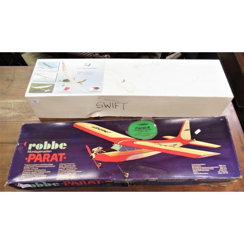 106 - Three various unbuilt radio control model aircraft