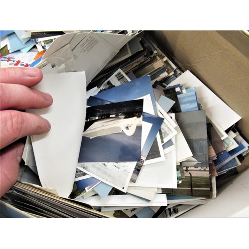 112 - Box containing a large quantity of aeronautical related postcards and photographs, together with ano... 