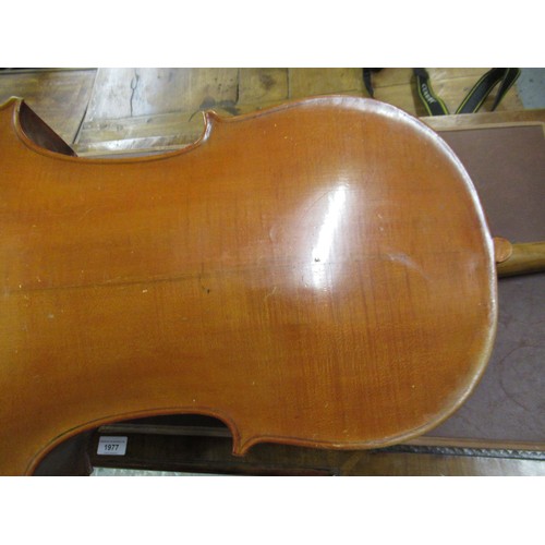 192 - Late 19th / early 20th Century cello with 29.5in two section back, with bow, in a soft case