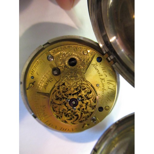 903 - 19th Century English silver cased Hunter pocket watch, the enamel dial with Roman numerals, numbered... 