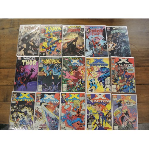 306 - Box containing a collection of Marvel 1980's comics including X-Men 1 & 2, and New Mutants No. 100 a... 