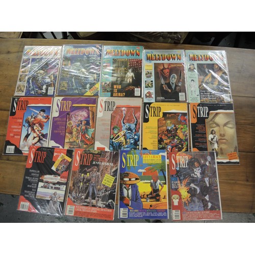 309 - Box containing a collection of 20th Century comics, including Meltdown Marvel, Savage Sword of Conal... 