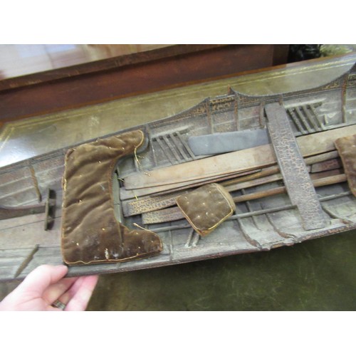 202 - Well detailed late 19th / early 20th Century clinker built model of a rowing boat, 48.5ins long over... 