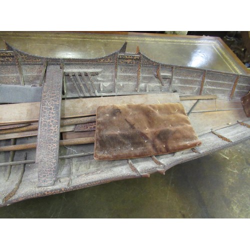 202 - Well detailed late 19th / early 20th Century clinker built model of a rowing boat, 48.5ins long over... 