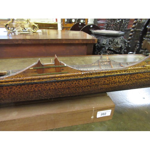 202 - Well detailed late 19th / early 20th Century clinker built model of a rowing boat, 48.5ins long over... 