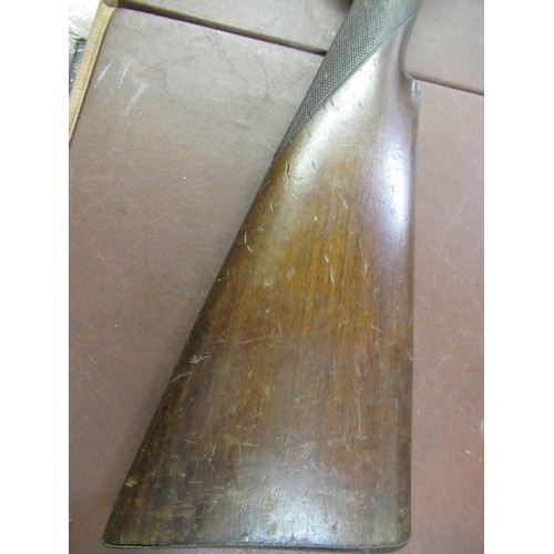 320 - 19th Century percussion cap double barrel shotgun, 46ins long