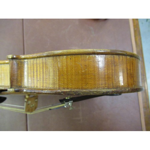 351 - 19th Century 14in violin with two bows, in a Hill & Sons fitted wooden case