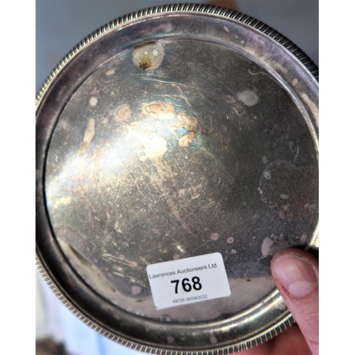 768 - George III circular silver carved salver, London 1807