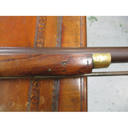 319 - 19th Century percussion cap musket with walnut stock, 55ins long overall (at fault)