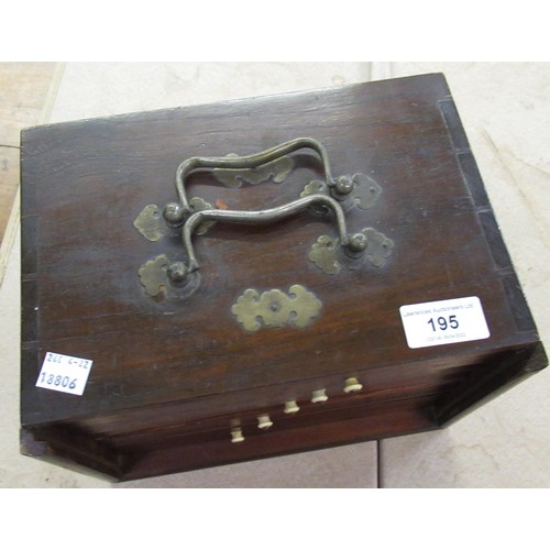 195 - Early 20th Century Mahjong set in hardwood case with bone and bamboo counters