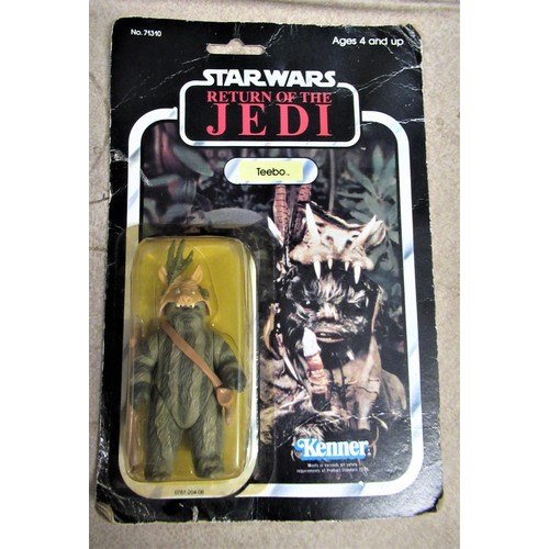 292 - Group of three carded Star Wars, Return of the Jedi figures together with a similar Empire Strikes B... 