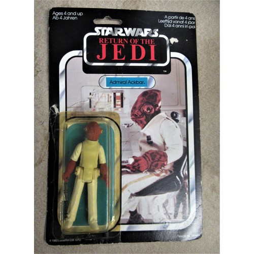 292 - Group of three carded Star Wars, Return of the Jedi figures together with a similar Empire Strikes B... 