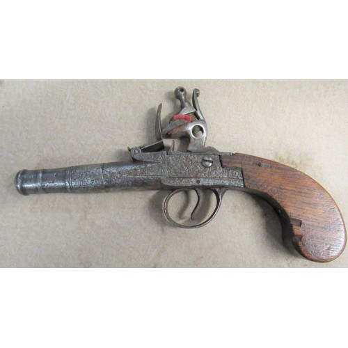 172C - 18th Century flintlock pocket pistol, in excavated condition