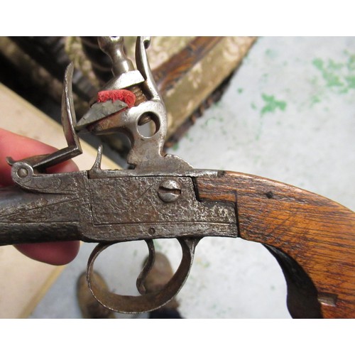 172C - 18th Century flintlock pocket pistol, in excavated condition