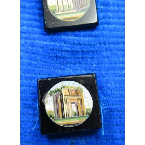 181 - Set of three 19th Century Italian micro mosaic studs