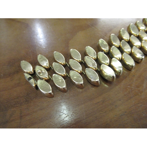 1028 - 14ct Yellow gold wide bracelet, 50g