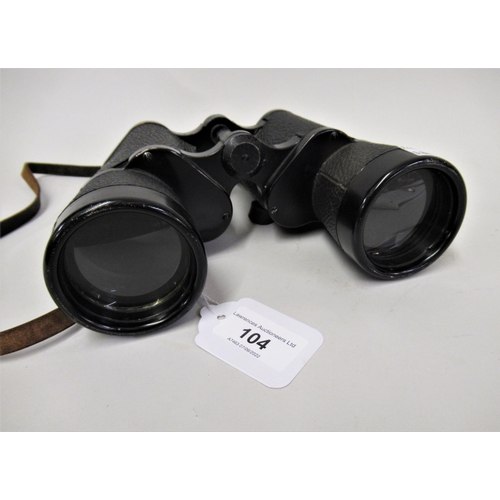 104 - Pair of World War II German Dienstglas 7 x 50 binoculars, inscribed B.E.H.