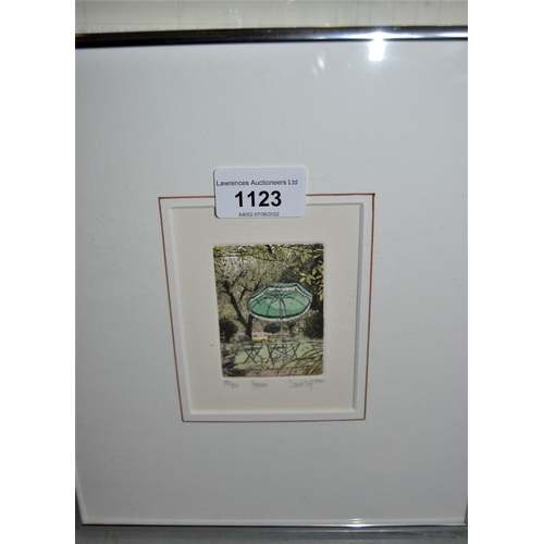 1123 - David Suff, pair of artist signed Limited Edition coloured etchings, garden scenes entitled ' Terrac... 