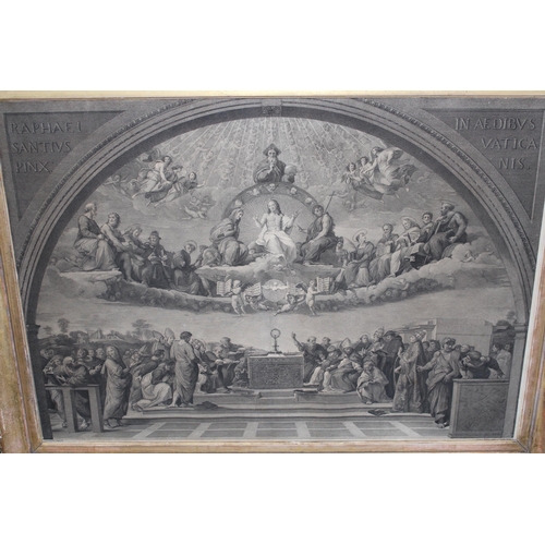 1336 - Antique black and white engraving after Raphael, by Joannes Volpato, gilt framed, 20.5ins x 29ins