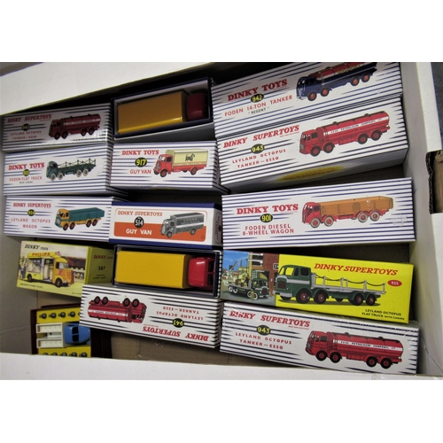 134 - Box containing a quantity of Atlas reproduction Dinky Supertoys lorries in boxes