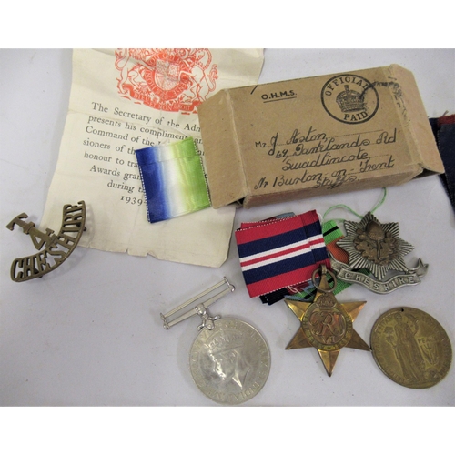 249 - Six various unnamed World War II medal groups comprising:  39 / 45 medals, Defence medals and variou... 