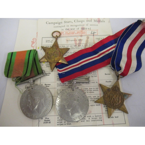 249 - Six various unnamed World War II medal groups comprising:  39 / 45 medals, Defence medals and variou... 