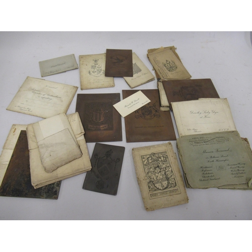 298 - Small collection of glass photographic negatives and a quantity of copper printing plates